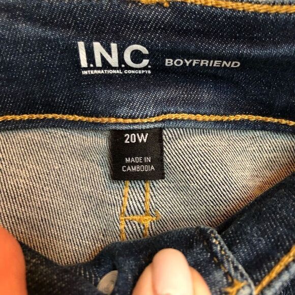 I.N.C. INTERNATIONAL CONCEPTS - NWT - L Sz 20W Mid -Rise Boyfriend Jeans/Indigo - Picture 11 of 16